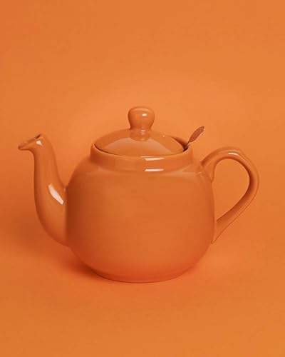 Miniatura 59 de London Pottery Farmhouse - Tetera pequeña con infusor, cerámica, verde, 2 tazas (20.3 fl oz) Verde,Rosado,Agua,Azul Francés,Brillo