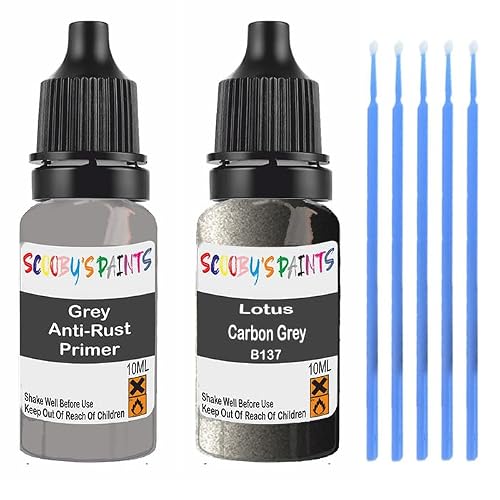 Scoobys Paints Back In The Mix Grey Touch Up Paint For Lotus Carbon B137 Scratch Stone Chip Repair With Primer