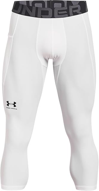 Under Armour Męskie legginsy UA HG Armour 3/4, wygodne i wytrzymałe legginsy sportowe 3/4 dla mężczyzn, lekkie i elastyczne spodnie treningowe z dopasowaniem kompresyjnym