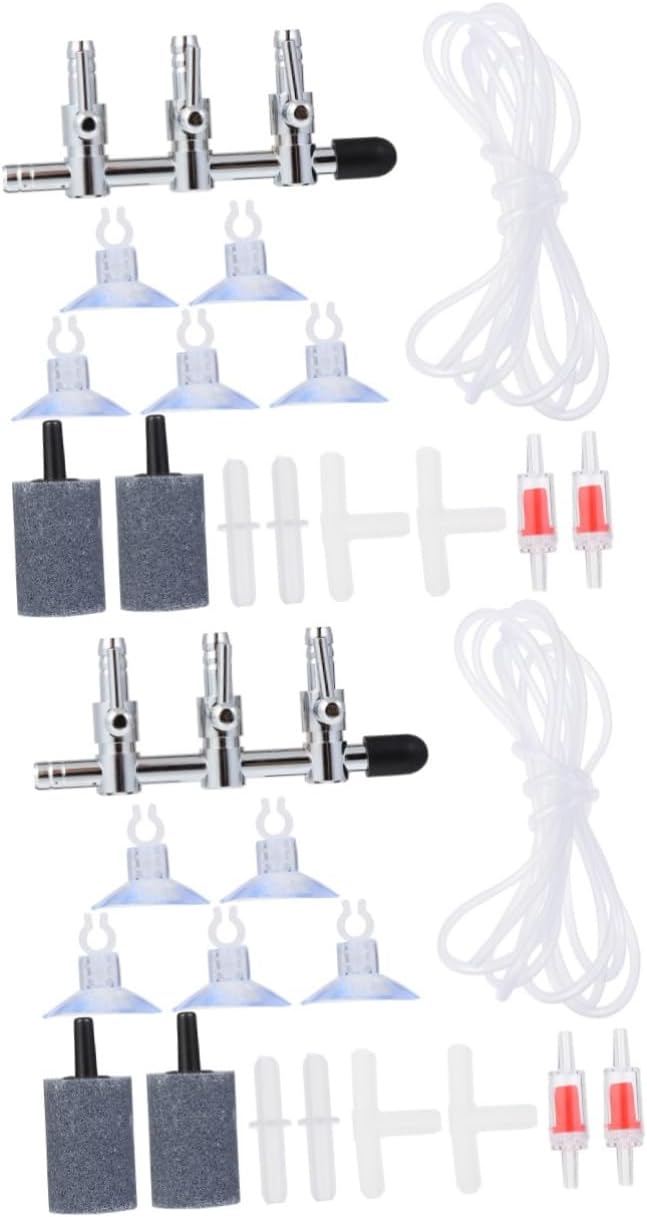 GLEAVI 32pcs Aquarium Air Pump Accessories Fish Tank Includes Valve Tubing Connectors and Cups Easy to Install Replacement for Aquariums
