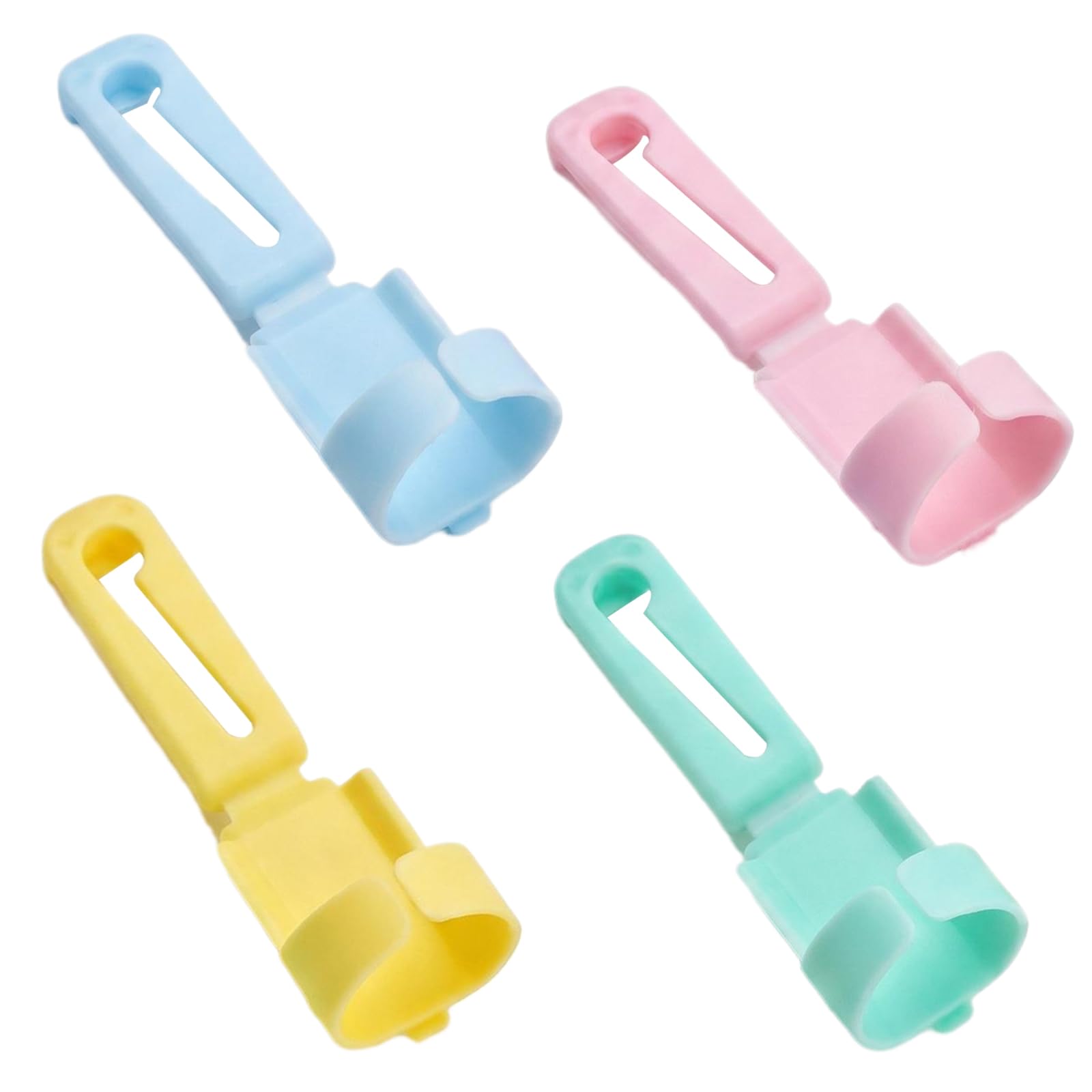 Muiltvoe 4PCS Yarn Guide Finger Holder Knitting Thimble Tool, Adjustable Plastic Crochet Tension Ring Separated Yarns Accessories for Crocheting Knitting Crafts (Multicolor)