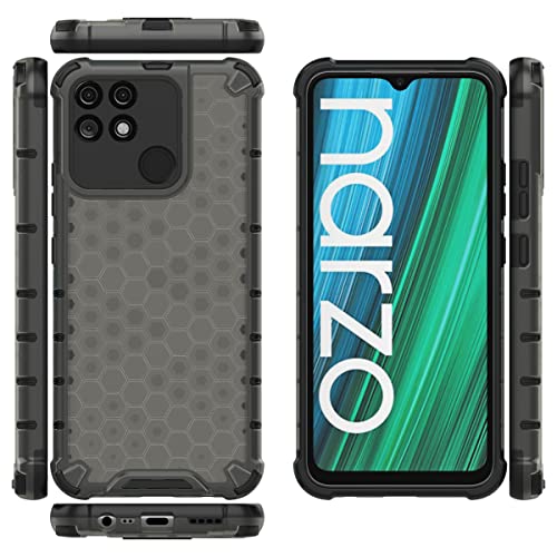 Image of Glasgow Back Case Cover Compatible with Realme Narzo 50A (Stylish Design) - Black