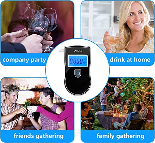 Lamjad Alcohol Tester,Alcohol Meter With 20 Mouthpieces And Blue Backlight Lcd Screen,Promilletester For Personal And Professional Use #TOP5
