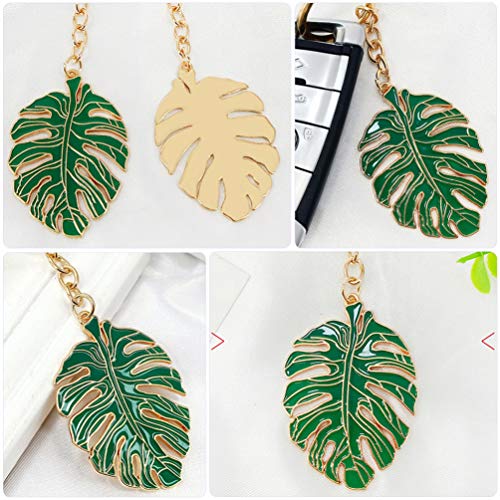 ABOOFAN 2 Pcs Folhas Chaveiro Folha Tropical Keyrings Folha Carro Titular Chave Saco Bolsa para Mulh