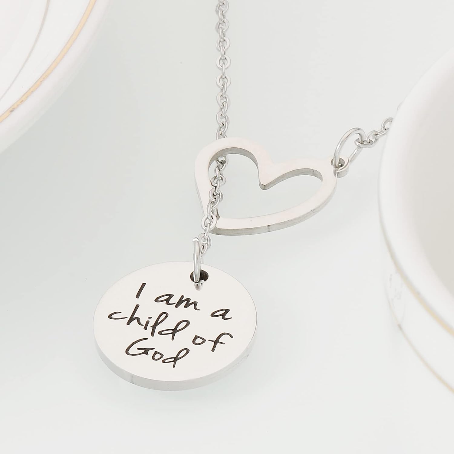HUTIMY Baptism Necklace for Goddaughter Christian Gifts for Teens I am a Chi-ld of God Necklace - Image 4