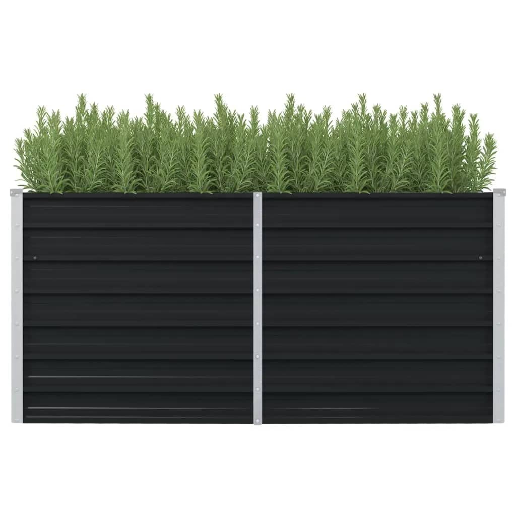 Cozynest Garten Hochbeet Gemüsebeet Pflanzbeet Gartenbeet Frühbeet Pflanzkasten Blumenkasten Blumenbeet Hochbeet Anthrazit 160 x 80 x 77 cm Verzinkter Stahl