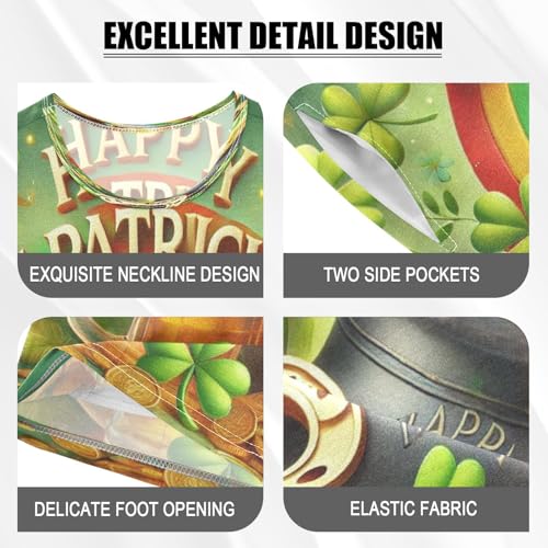 Clover St Patricks Pajama Set Short Sleeve Summer Pajamas Shorts Sets PJ Clothes Set Soft 5Y4