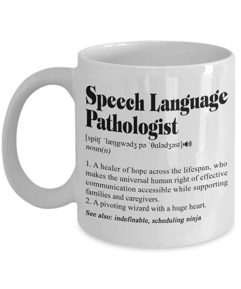 HTDesigns Speech Language Pathologist Definition Mug - Speech Therapist Gift - Speech Language Pathologist Gift - Mug For Slp - Speech Therapy Mug - Slp Mentor Gift 11oz, White