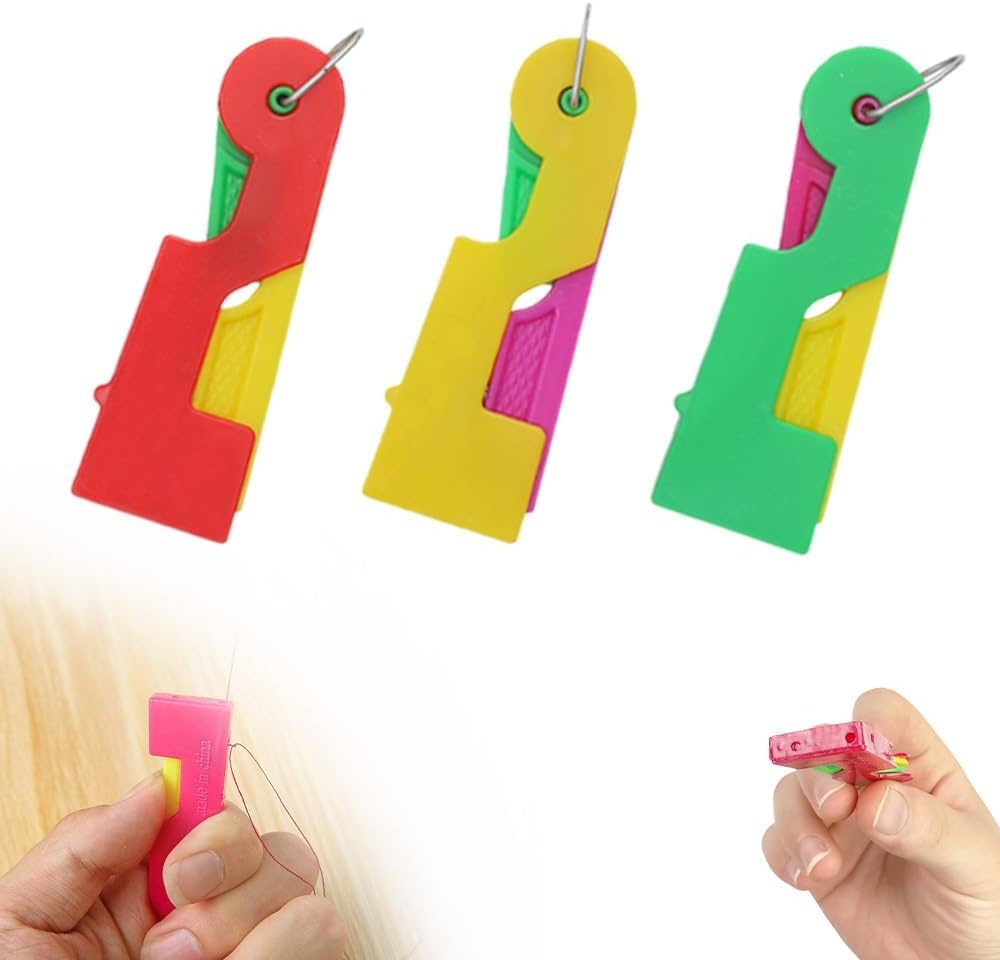 Automatic Needle Threader, 2025 New Needle Threaders, Fast One-Second Threading, Easy-Grip Handheld Helper for Sewing, Embroidery, and Crafting, Ideal for Seniors and Low Vision Users (3)