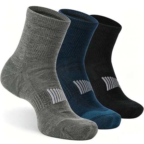 Image of 3 Pairs 90% Merino Wool Ankle Business Casual Thin Wool Socks | Lightweight, Arch Support, Moisture Wicking, Breathable, Business, Work, Everyday Wear, Temperature Regulating