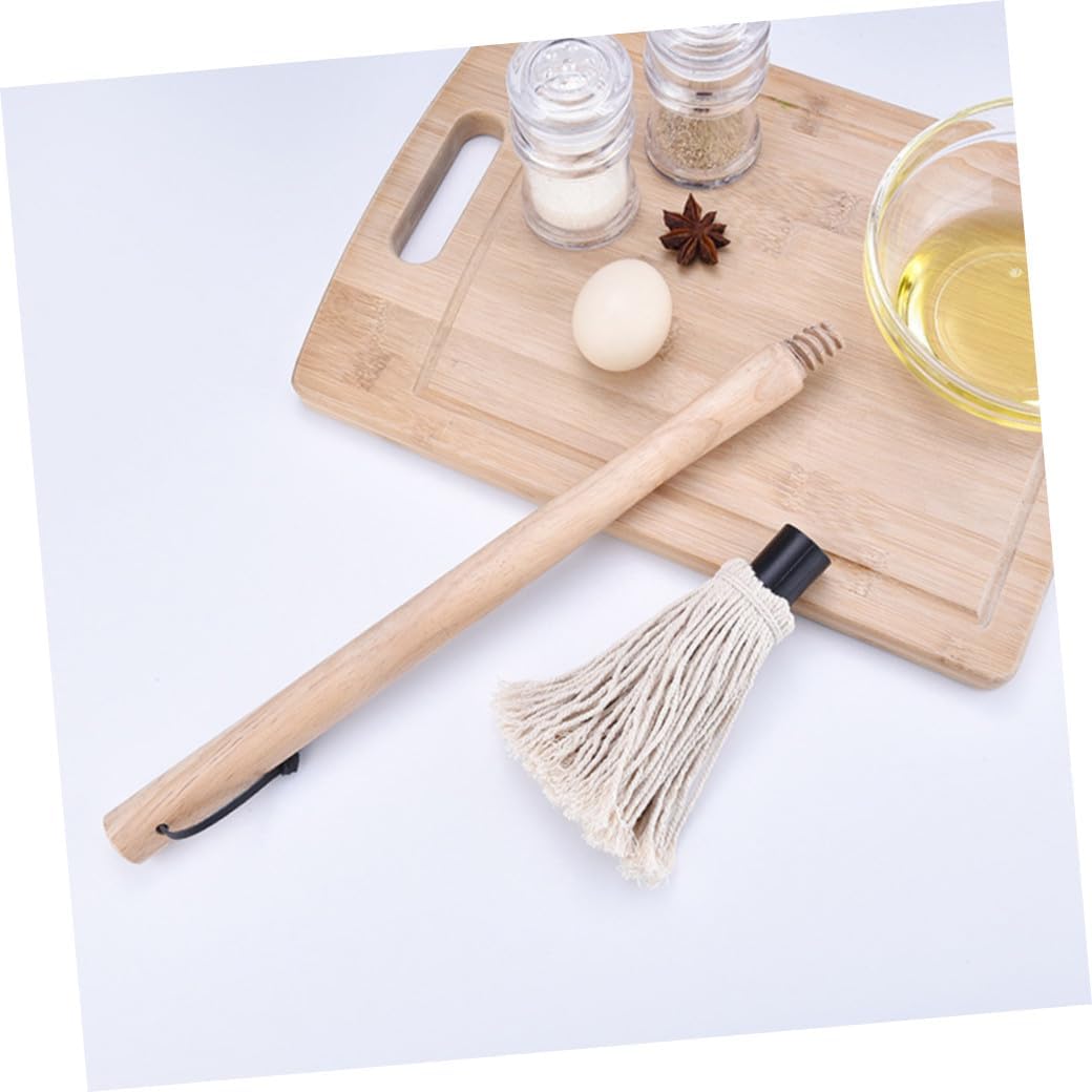 Cotton Yarn Cooking Brush for Baking Grilling Bbq Sauce Application Moisture Resistant Kitchen Pastry Oil Brush with Random Hook Lightweight and Cooking Tool