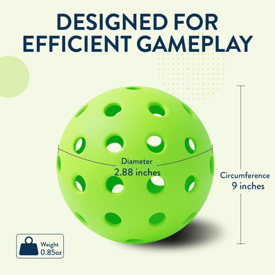 Palline da pickleball da esterno, approvate USAPA per tornei, 6, 12, 48 confezioni, design durevole a 40 fori, ideale per tutti i livelli di abilità, accessori per pickleball, palline da