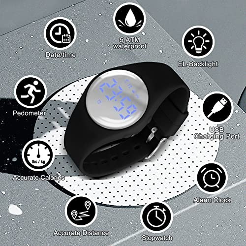 Image of Kids Watches for Girls Boys Digital Sport Watch with Step Counter Pedometer Vibration Alarm Clock, No App Waterproof Fitness Tracker Kids Watch Boys Girls Teens Students Ages 5-16