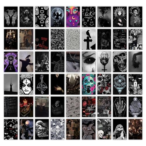 Image of SG Aesthetic 54PCS Gothic Wall Collage Kit - 4 x 6 Inches Posters - Witchy, Dark Academia Room Decor - Wall Art For Bedroom, Office, Living room, Dorm room