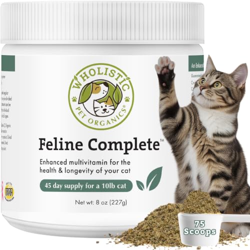 Organic Cat Vitamins, 8 oz, 75 Scoops, Essential Nutrients for Cats