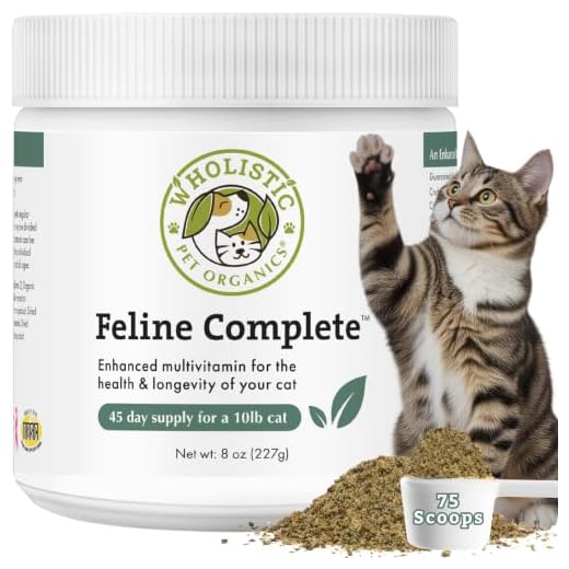 Organic Cat Vitamins, 8 oz, 75 Scoops, Essential Nutrients for Cats