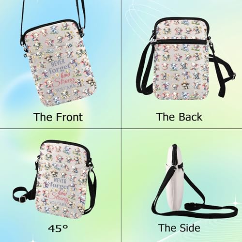 G2TUP Elephant Crossbody Bag Elephant Lovers Gift Never Forget How Strong You Are Elephant Shoulder Bag Elephant Merch3