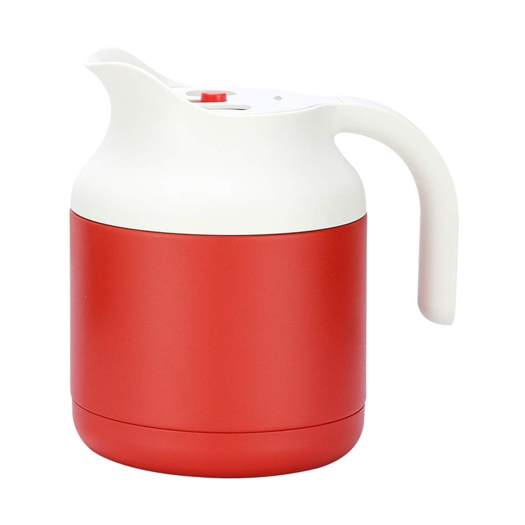 Karafka termiczna 1,5 l izolacja próżniowa garnek termos ze stali nierdzewnej dwuwarstwowy izolacyjny garnek kawa sok mleko herbata napój termiczny kawa karafka (kolor: czerwony)