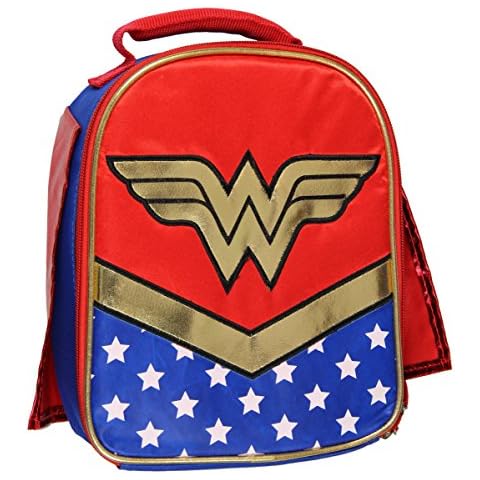 DC Wonder Woman Lunch Box Soft Kit Insulated Cooler Bag with Cape Cover
