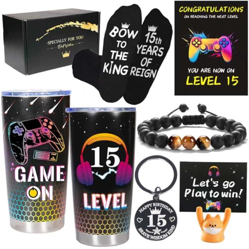 Product Image of the Carselage 15 Year Old Boy Gifts, 15th Birthday Gifts Decorations for Son, Gamer Gifts for Teenage Boy, Christmas Gift for Kids, Nephew, Grandson, Brother
