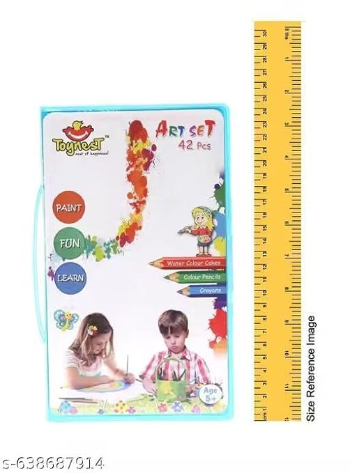 Image of Unicorn Printed 42-Piece Kids Art Set | Drawing & Painting Color Kit | Portable Painting Box for Kids | Best Return Gift for Boys & Girls