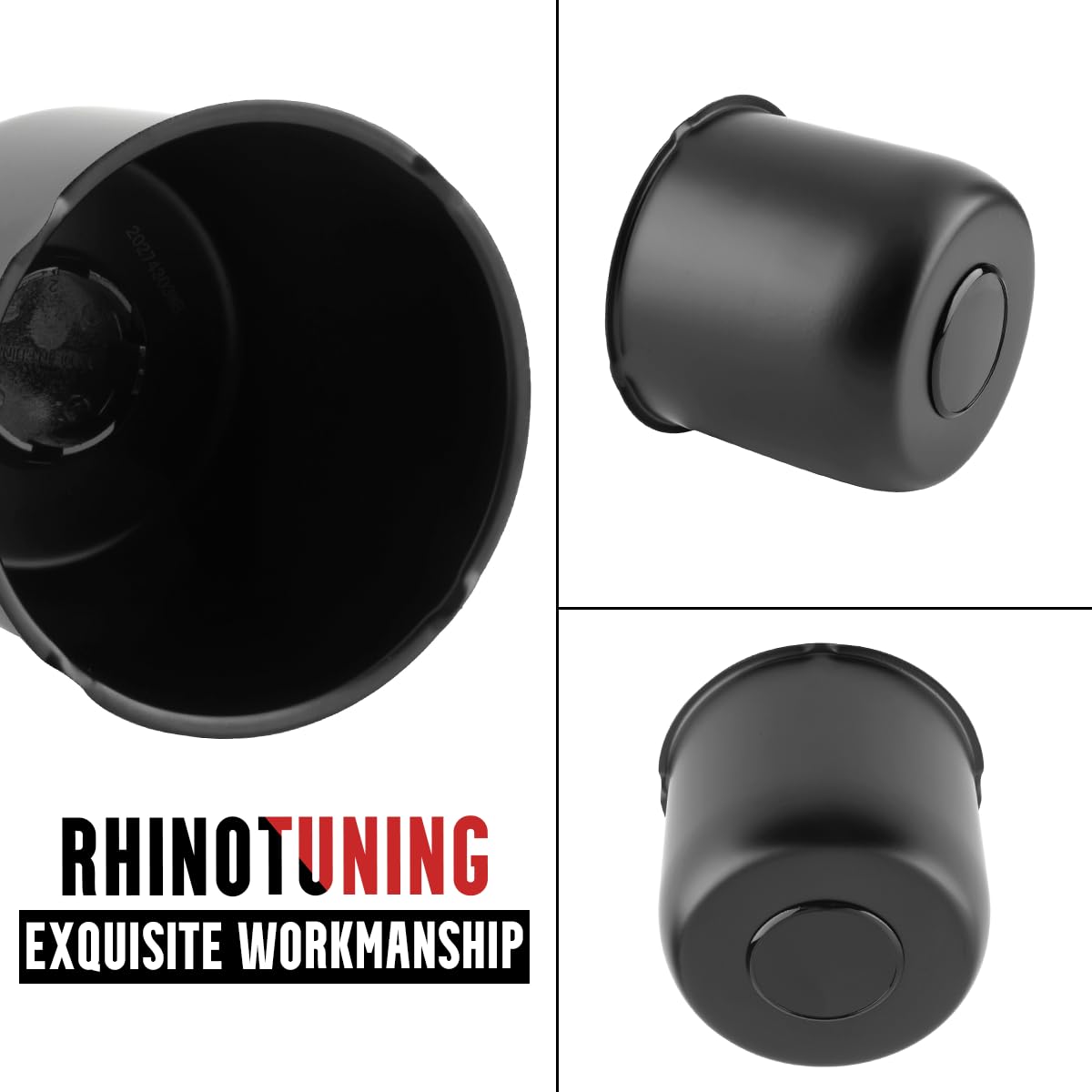 RHINOTUNING Lot de 4 cache-moyeux de 12,4 cm de haut pour remorques, camions, remorques, camions, roues.