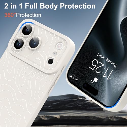 TEAUGHT Compatible with iPhone 17 Pro Case 2025 Cute Pattern Wave Ripple Shockproof Silicone Soft Camera Protection for Girls Women -White by TEAUGHT - Image 3