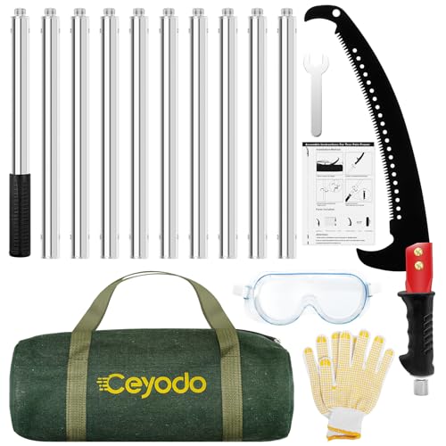 Image of Pole Saws for Tree Trimming, Lightweight Manual Stainless Steel Extension High Pole Pruning Pole Saw for Tree Trimming Branches at Forestry Yard Garden Patio