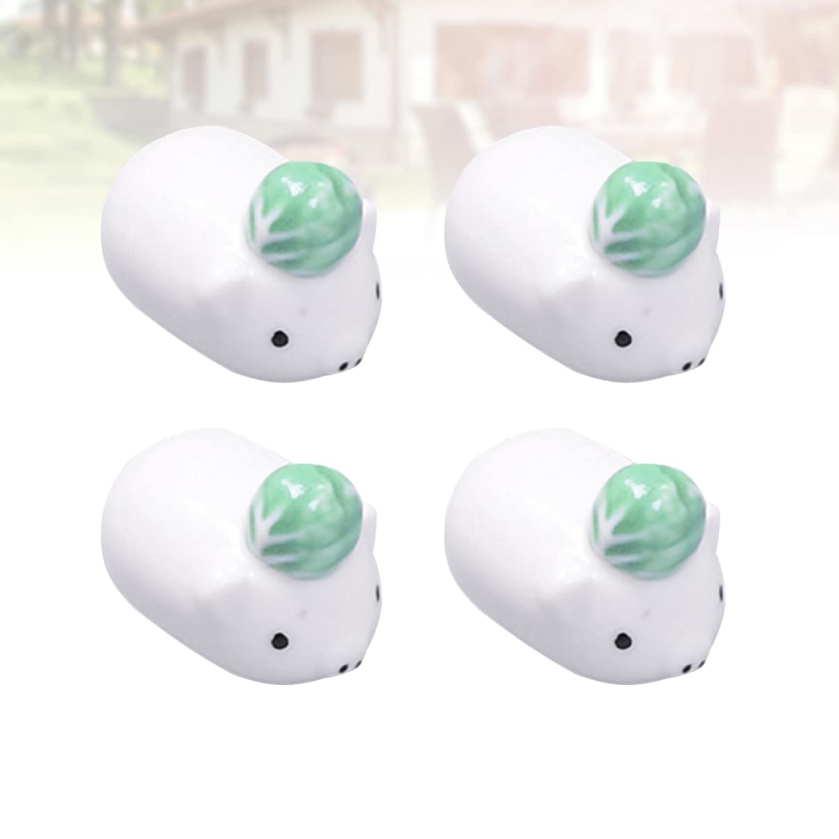 Générique Support de Baguettes 8 pièces Support Blanc Forme Baguettes de ménage + Style Japonais Support Radis Baguettes Conception cuillère Fourchette Verte Cochon Repose-Baguettes en céramique