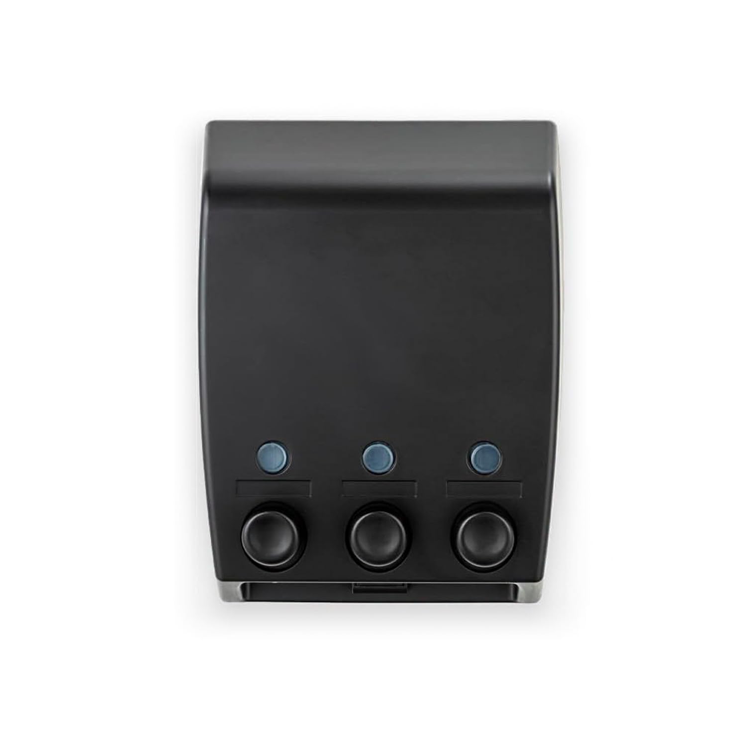 Dispenser Sapone da Muro - Dosatore Sapone Liquido da Muro con 3 Recipienti, in Plastica, 19x25x8cm, Nero