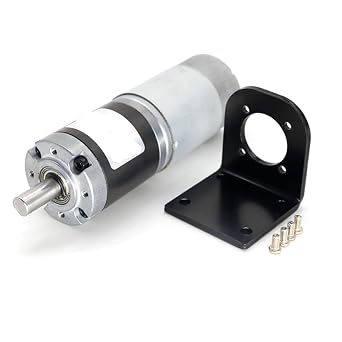36MM 555 DC Planetary Reducer Gear Motor 12V 24V PWM Speed Rgulation CW CCW High Torque Micro Low Speed 8-1620rpm Home Equipment12V 85rpm,Motor with Bracket