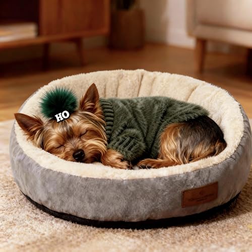 Image of Small Dog Furry Pullover Sweater, Classic Turtleneck Dog Clothes for Cold Weather Cute Warm Pet Clothes for Chihuahua, Bulldog, Dachshund, Pug Green Small