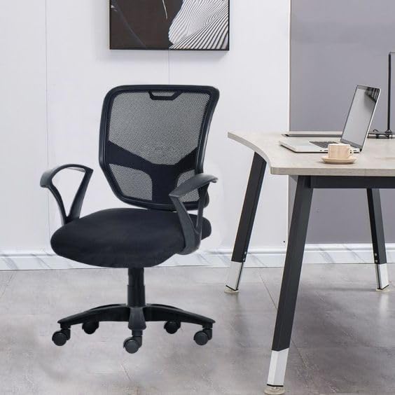 Image of NGFC Ergonomic Office Chair for Home & Study | Height Adjustable Mesh Back Revolving Chair with Tilt Lock Mechanism, Comfortable Cushioned Seat, and Modern Design - Pack of 1