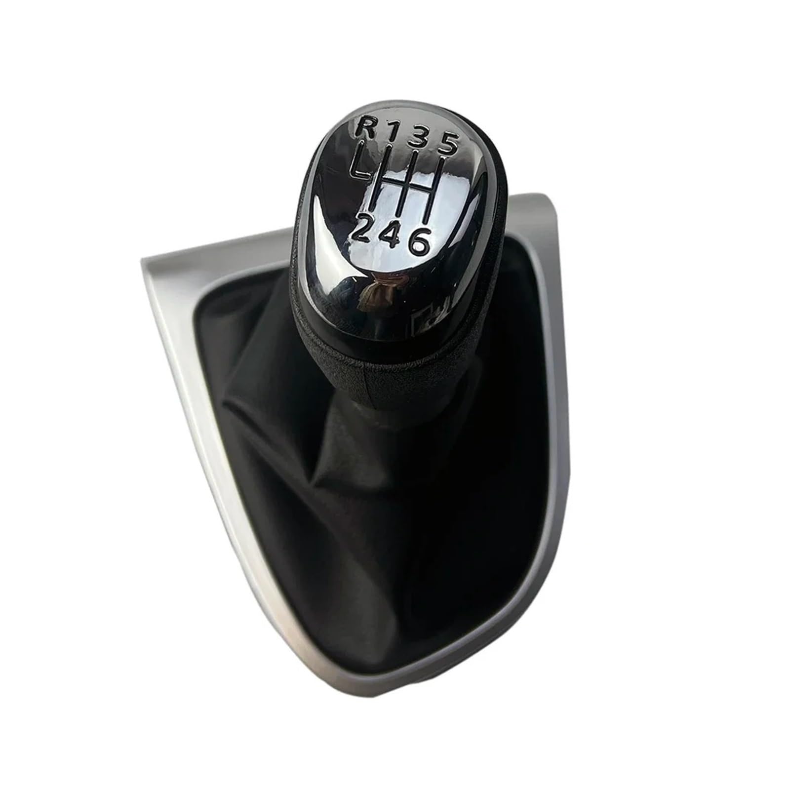 VAVGKDKPZB Shifter Lever Handle for Clio 4 IV 2012-2019 5/6 Speed Gear Shift Lever Knob Transmission(Chrome 6 Speed)