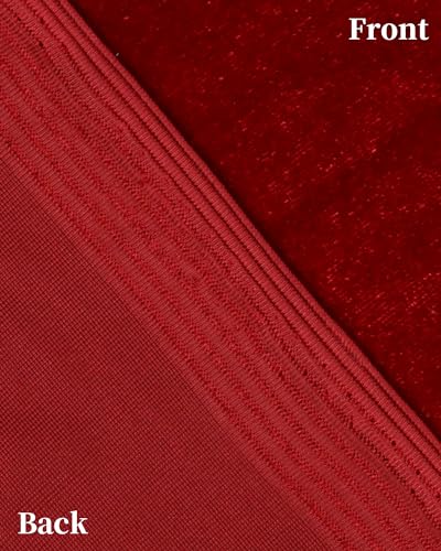 Image of HOTGODEN Red Stretch Velvet Fabric by The Yard: 63 inch Wide 5 Yards 95% Polyester 5% Spandex Velvet Fabric for DIY Sewing, Upholstery, Apparel, Costume, Craft