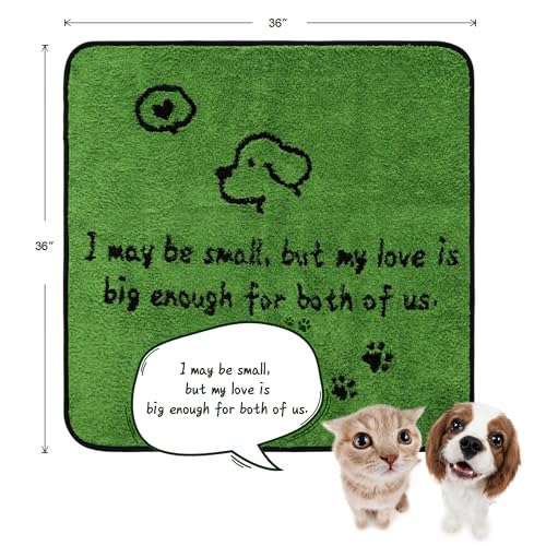 Image of Qeils Reusable Dog Pee Pads, 2 Pack Super Absorbent & Leakproof Washable Puppy Pads with Soft Green Top Layer, for Potty Training, Crates, Couch, Car Seats & Pet Beds, 36 inchx 36 inch