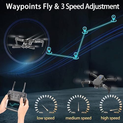 Image of dRoNe wItH hD DuAl cAmErA BrUsHlEsS MoToR, oNe cLiCk tAkEoFf /lAnDiNg FlIp rOlLiNg gEsTuRe cOnTrOl wI-Fi cAmErA ReMoTe cOnTrOl -X DrOnE (E88)