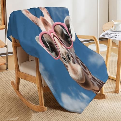Manta de forro polar de jirafa suave de 140x180 para sofá y cama 5