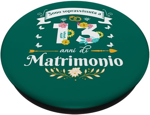 Miniatura 2 de Sono Sopravvissuta 13 Anni di Matrimonio Per Donna Moglie PopSockets Standard PopGrip