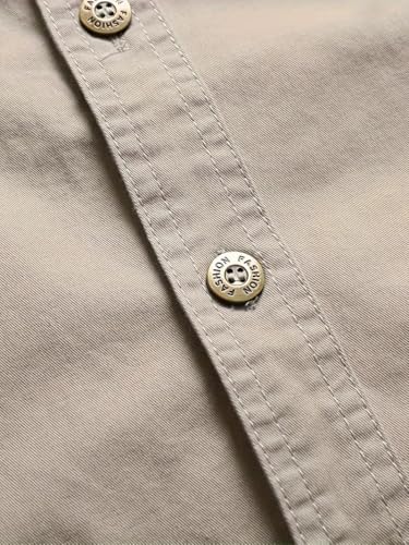Image of FABRIPPLE Men's Cargo Jacket Shirt | 100% Cotton | 6 Pocket Utility Overshirt | Casual & Outdoor Wear | Breathable & Lightweight Fabric