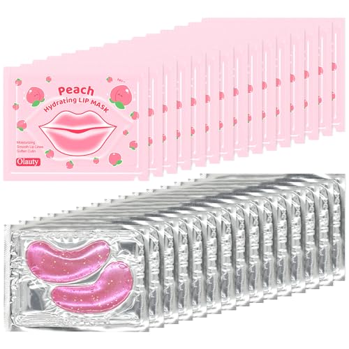 30 Pairs Lip Mask & Eye Mask,Under Eye Patches for Puffy Eyes,Moi...