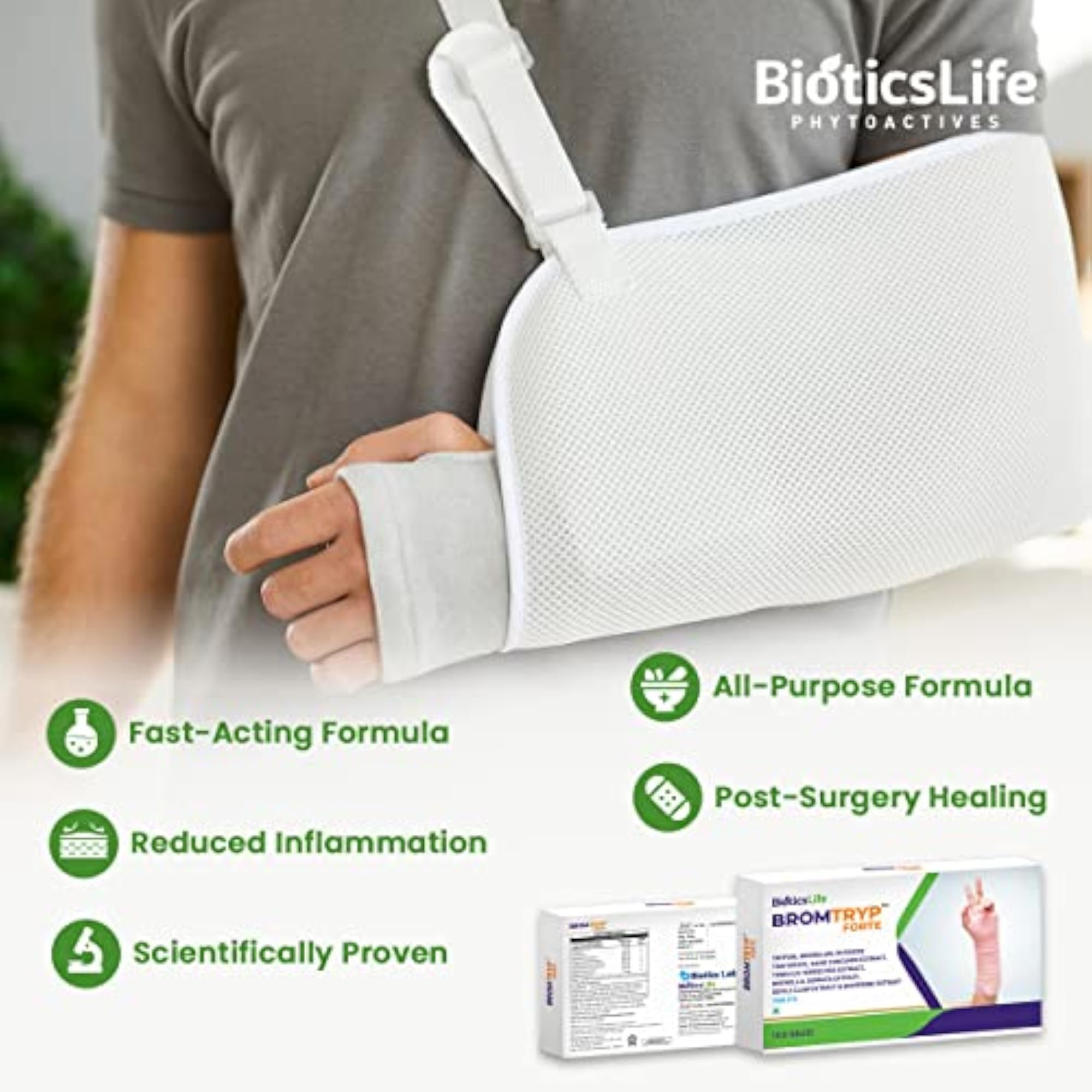 BIOTICSLIFE Bromtryp Forte, Healing Wound Support, Pack of 30 Tablets