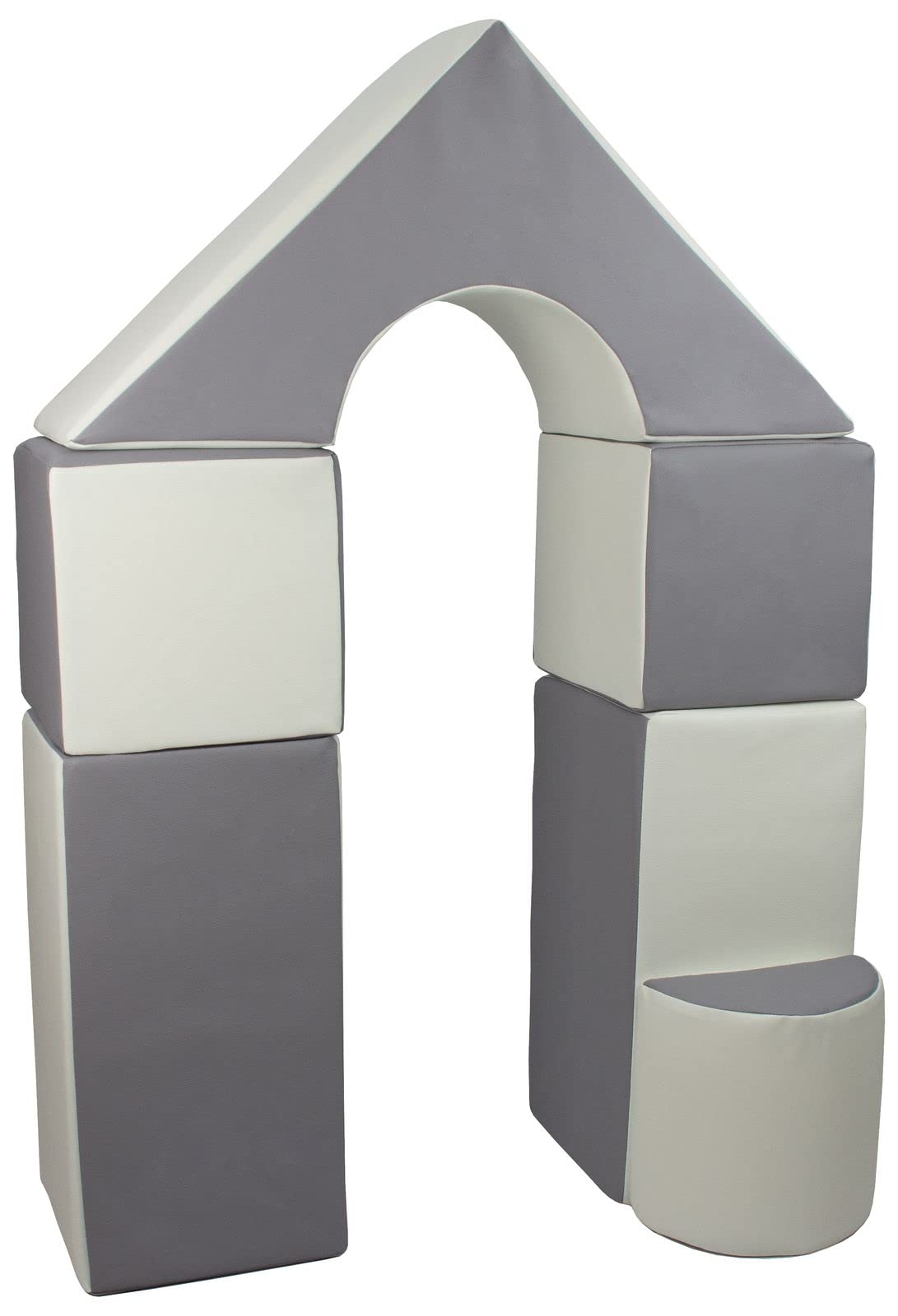 Velinda 6 pcs coloured,building blocks, soft,foam,children,kids, toy,nursery,playgroup (colour: white,grey)