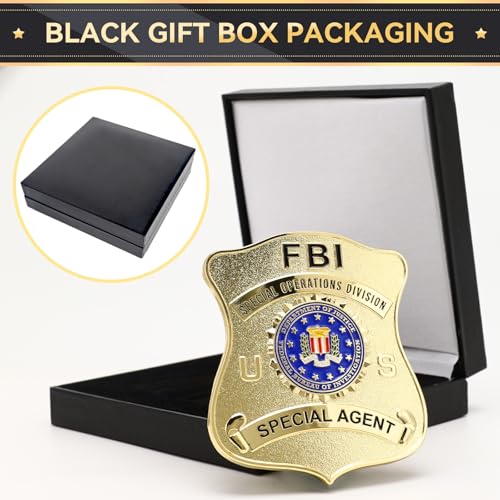 Badge for Dressing up and Cosplay, Enameled & Plated, Catch Design, Nickel-Brass Opulent Shield Badge，Gift Box Packaging3