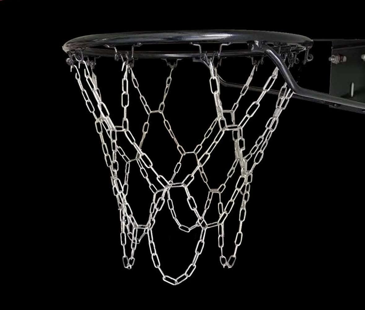 12 Ganci, Rete Da Basket a Catena in Metallo, Durevole per Esterno, Canestro di Ricambio per Campi Da Pallacanestro Outdoor