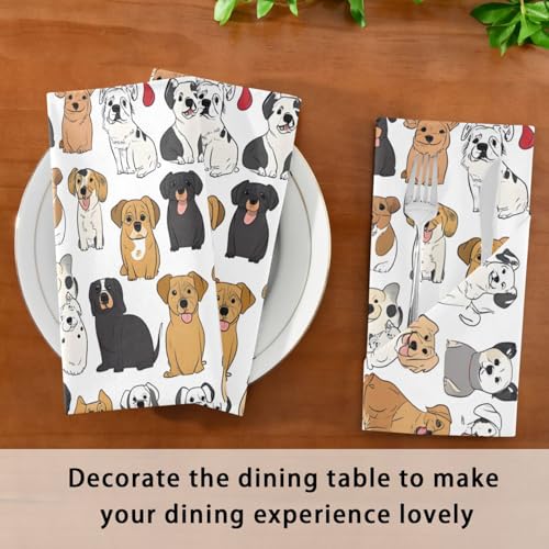 Servilletas de Tela ALAZA Perros Multicolor 6 pzas 20x20 pulg miniatura 4