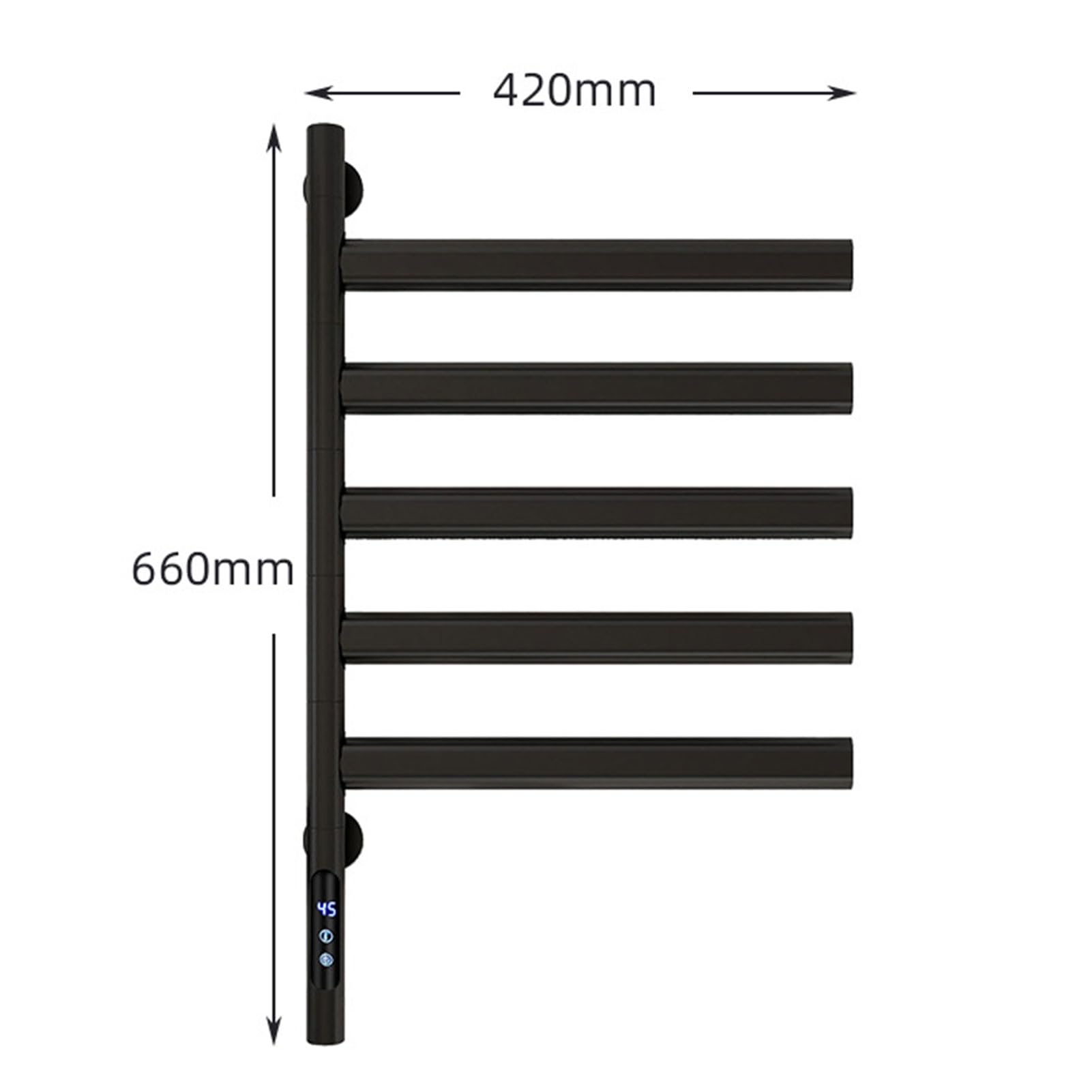 Toallero eléctrico con calefacción, calentador de toallas de acero inoxidable montado en la pared con control de temperatura y temporizador, ideal para baño, hotel, salones y spas