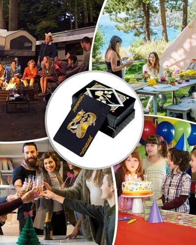 Coole Plastik Spielkarten,Kartenspiel,Wasserdichte Spielkarten Pokerkarten Poker Kartendeck,Plastik Pokerkarten für Canasta Blackjack Texas Bridge,Kartenspiele für Erwachsene(Goldene Rose) – Bild 7