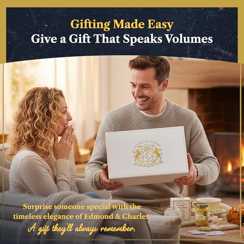 Edmond & Charles Luxury Afternoon Tea Hamper | Premium Gift Box with Teas, Gourmet Biscuits, Fresh Carrot Cake, Macarons, Fudge, & Jam | Hampers Presents for Women | Set of Artisanal Birthday Treats - Image 8
