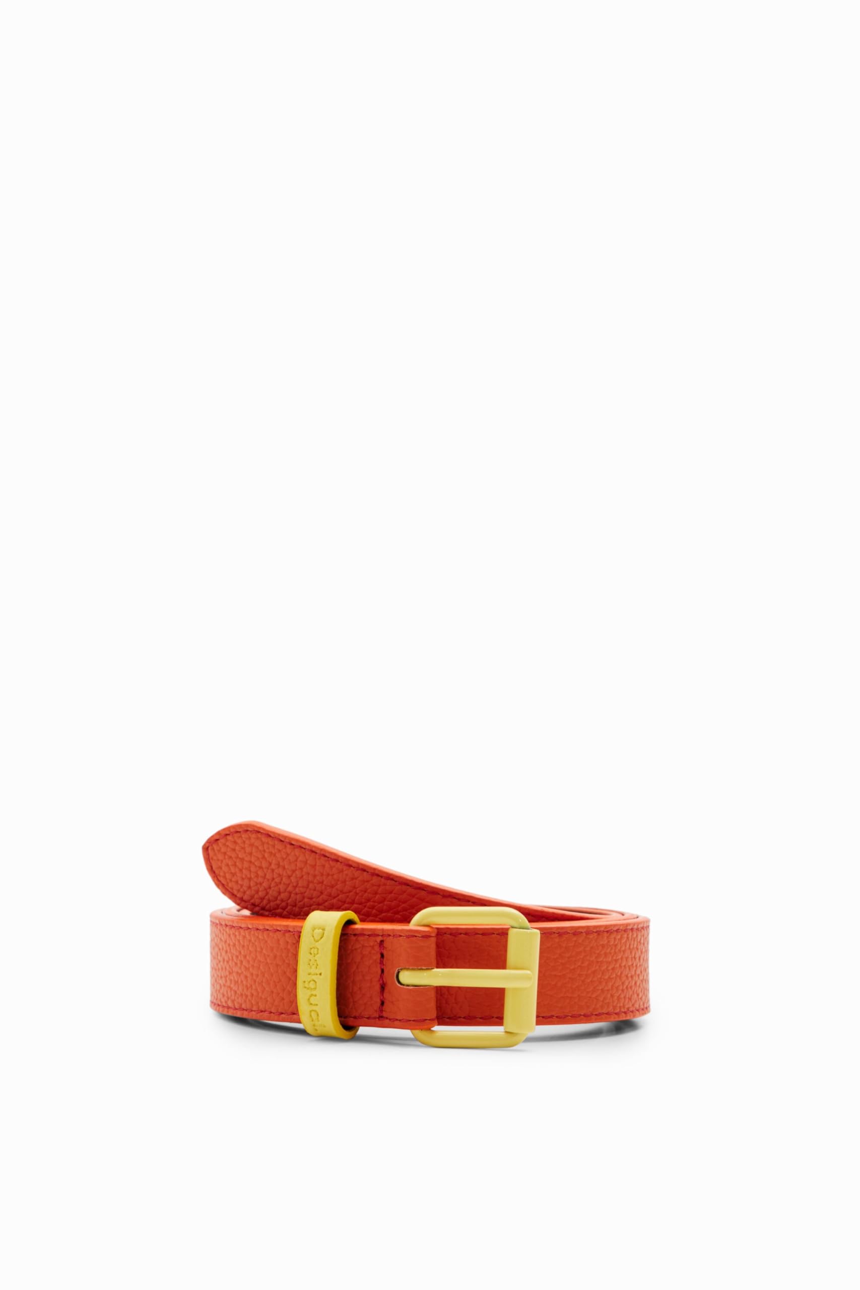 Contrasting buckle belt - ORANGE - 85